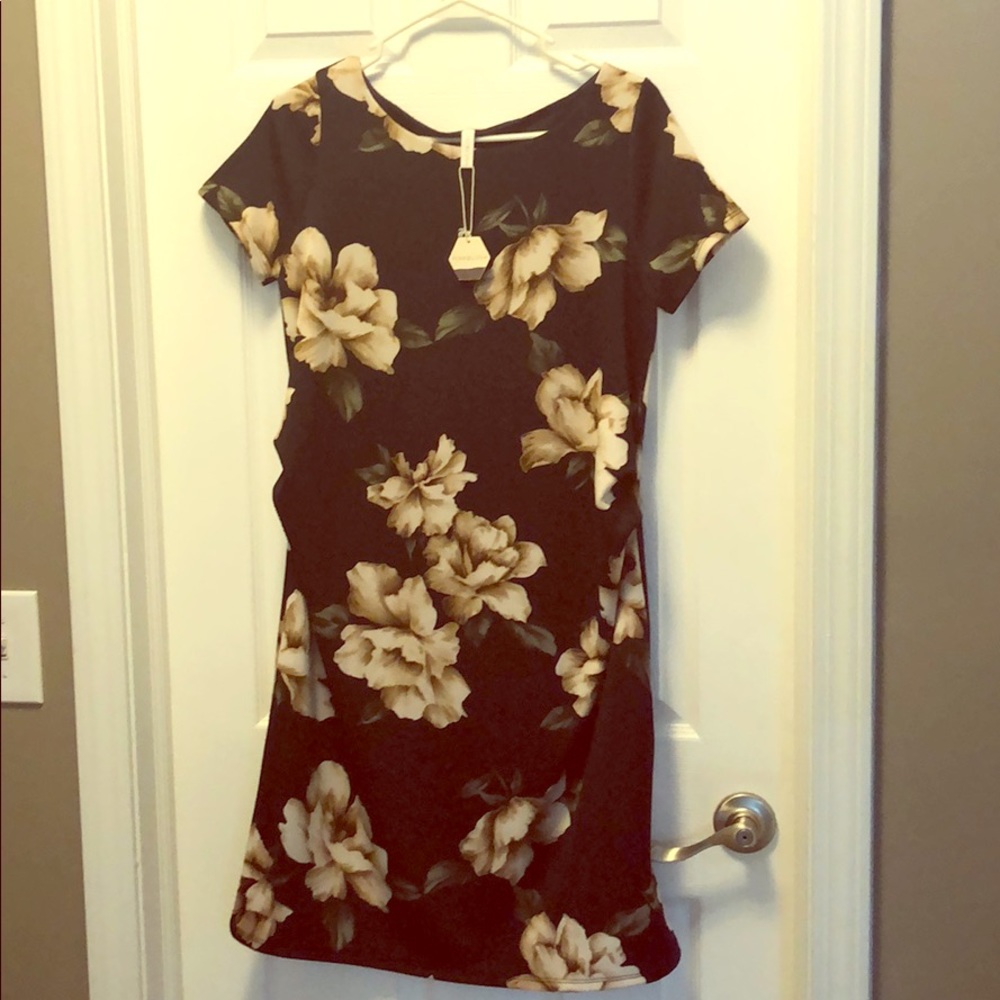 Pinkblush navy floral maternity dress